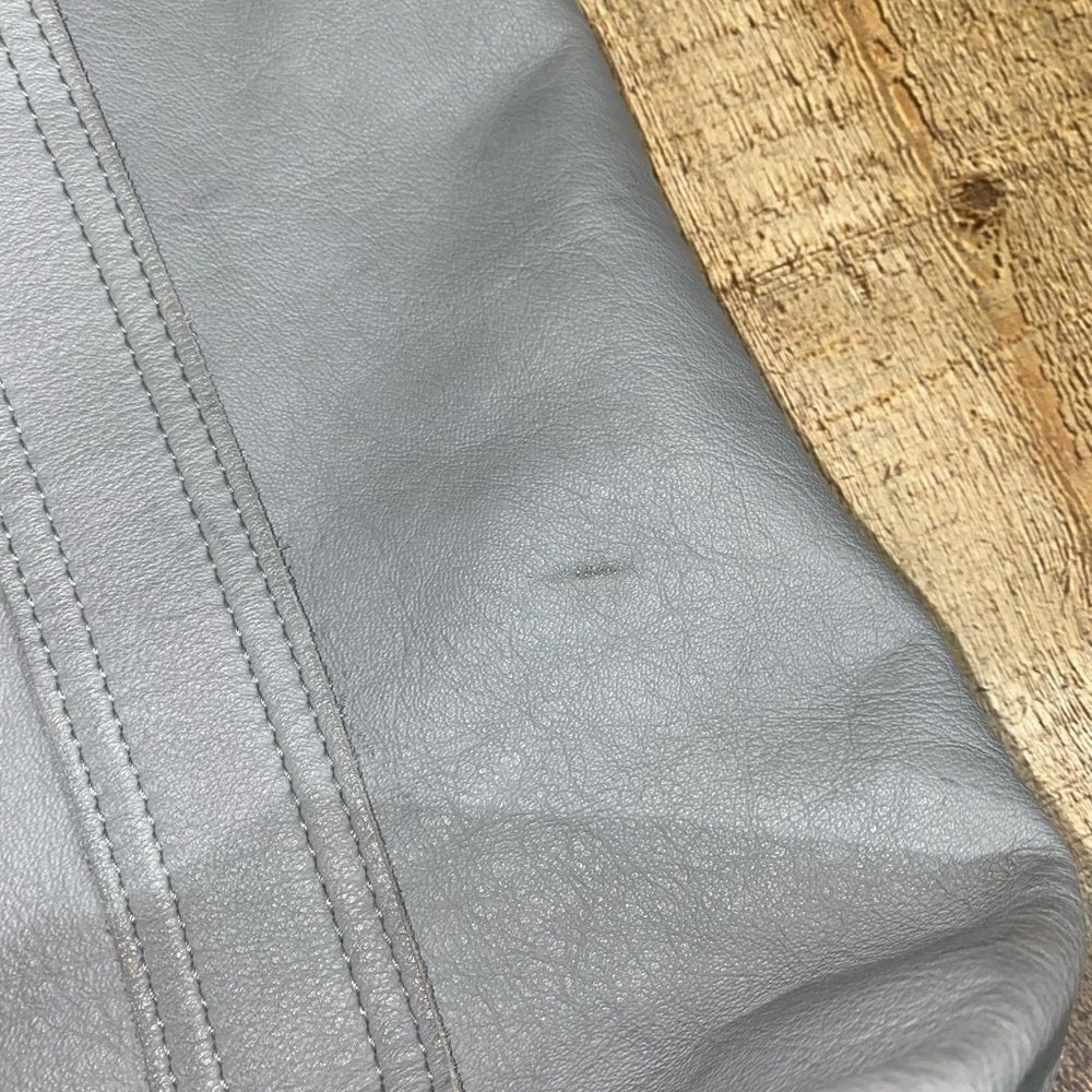 STEPHANE VERDINO LARGE GREY LEATHER TOTE BAG EUC - Picture 13 of 14